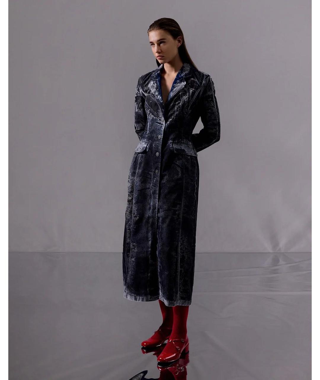 DIESEL Антрацитовый деним тренч/плащ, фото 7