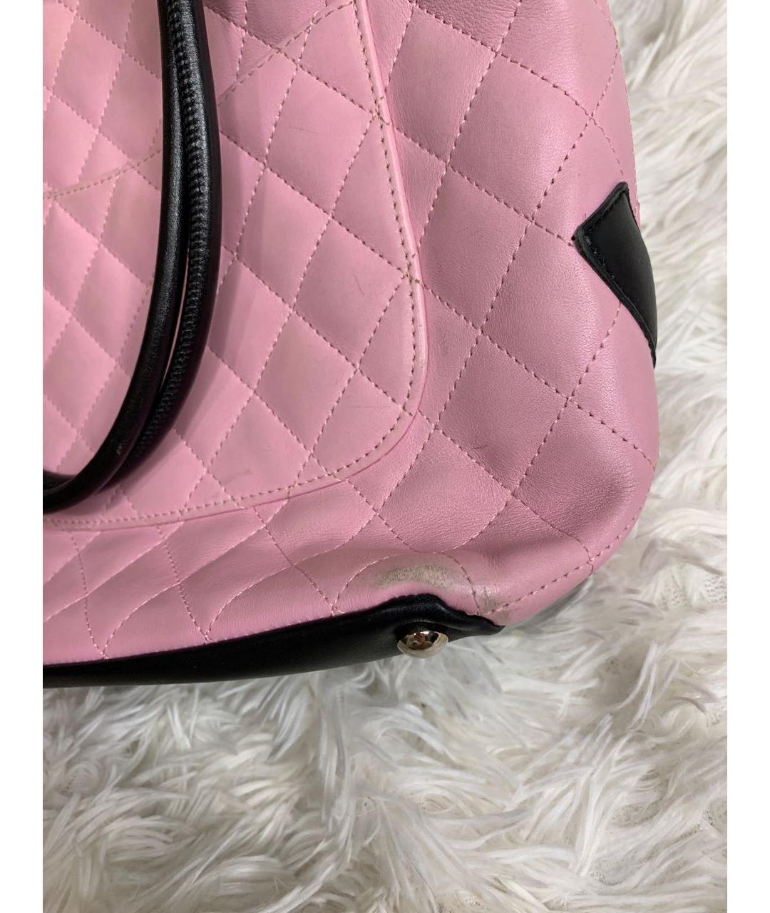 CHANEL Розовая кожаная сумка тоут, фото 8