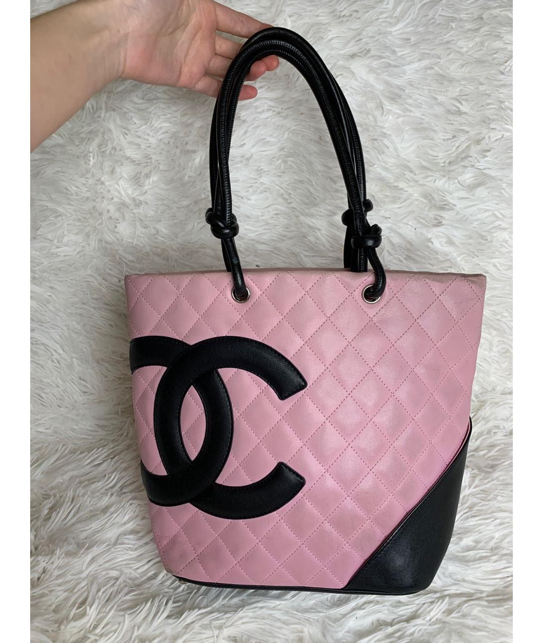 CHANEL Розовая кожаная сумка тоут, фото 9