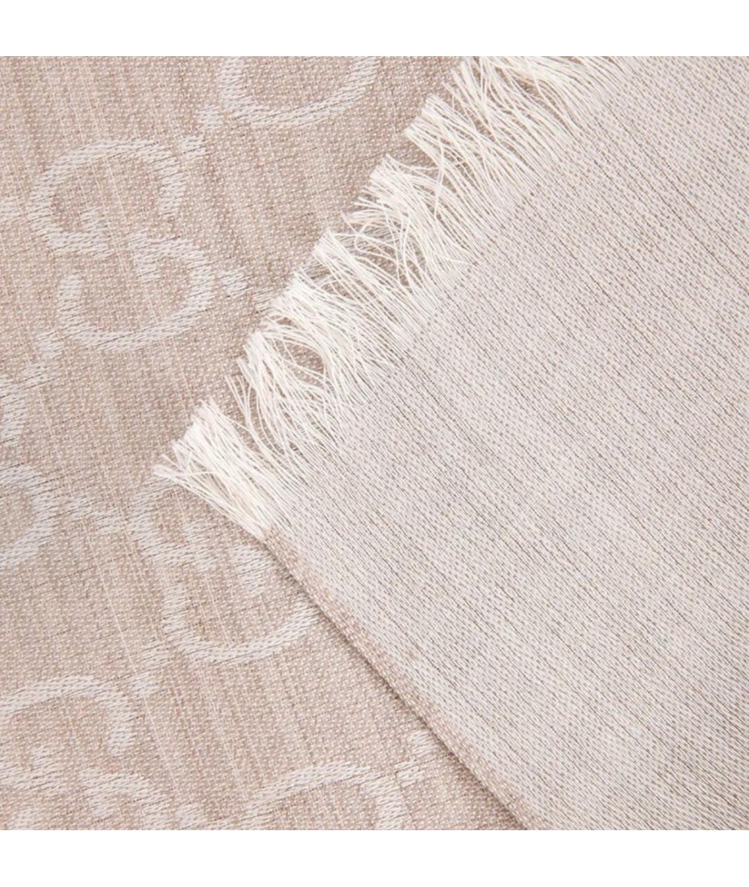 GUCCI Бежевый шерстяной шарф, фото 3