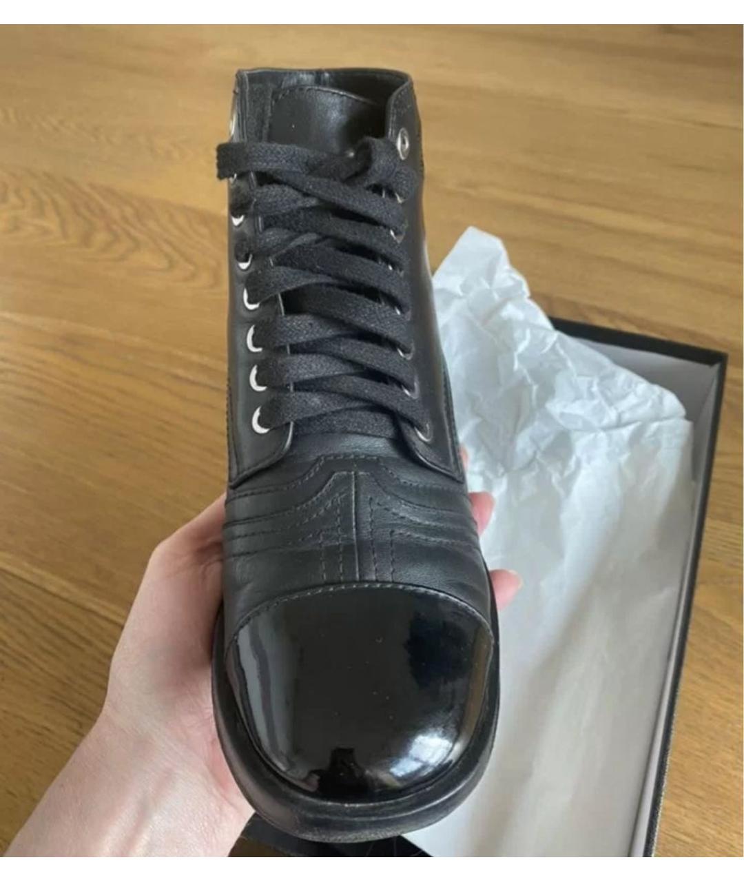 CHANEL Черные кожаные ботильоны, фото 5