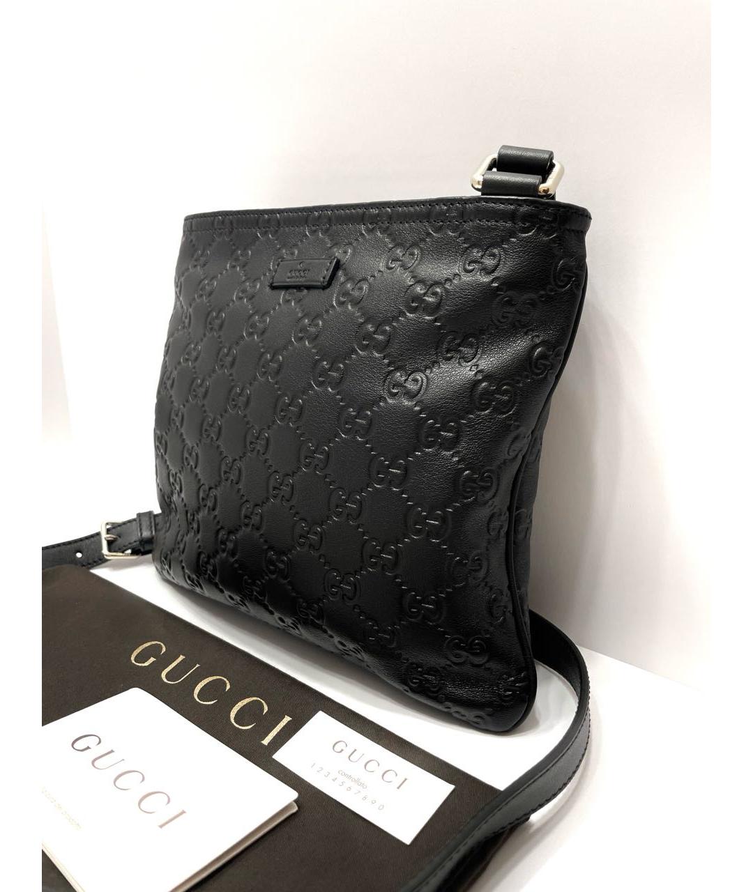 GUCCI Черная кожаная сумка на плечо, фото 2