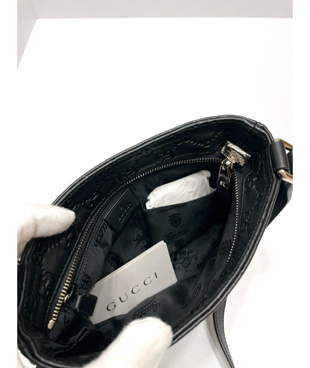 GUCCI Черная кожаная сумка на плечо, фото 5