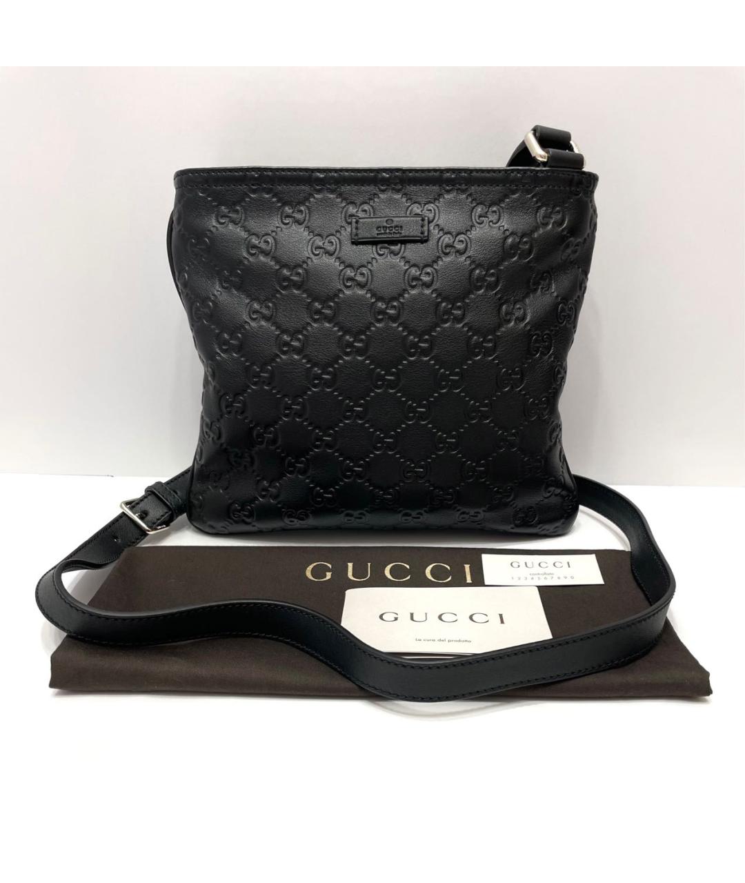 GUCCI Черная кожаная сумка на плечо, фото 9