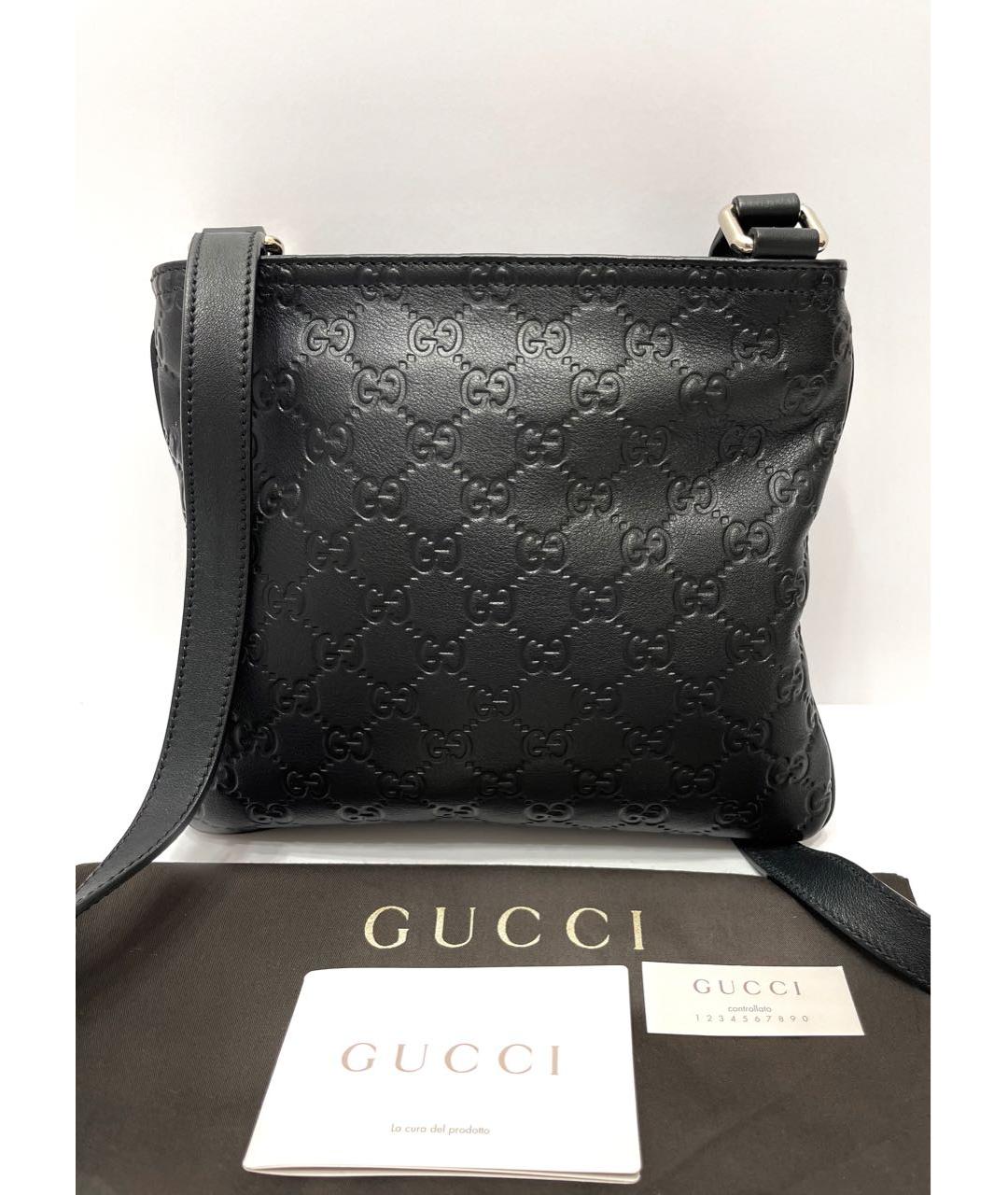 GUCCI Черная кожаная сумка на плечо, фото 3