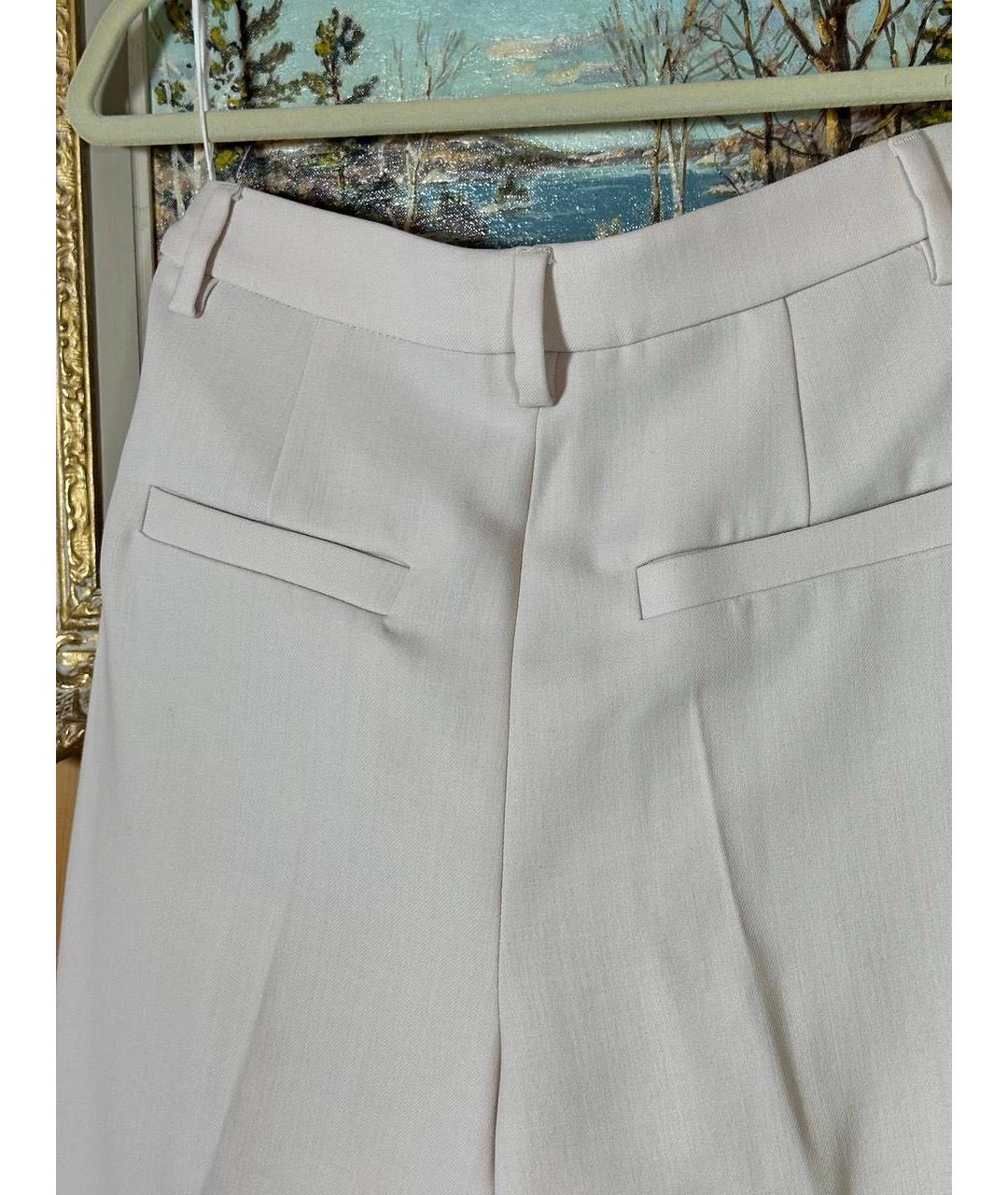 BRUNELLO CUCINELLI Белые шерстяные прямые брюки, фото 5
