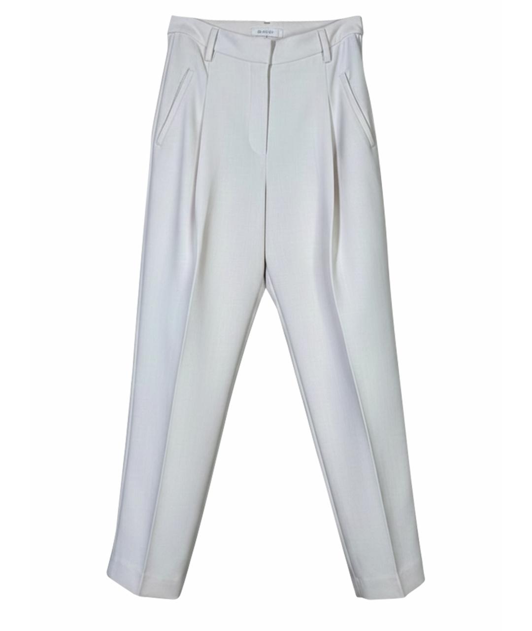 BRUNELLO CUCINELLI Белые шерстяные прямые брюки, фото 1