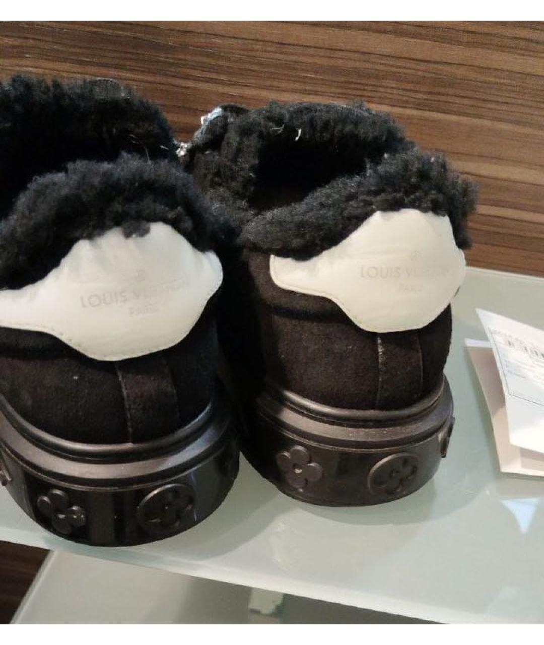LOUIS VUITTON Черные замшевые кеды, фото 3