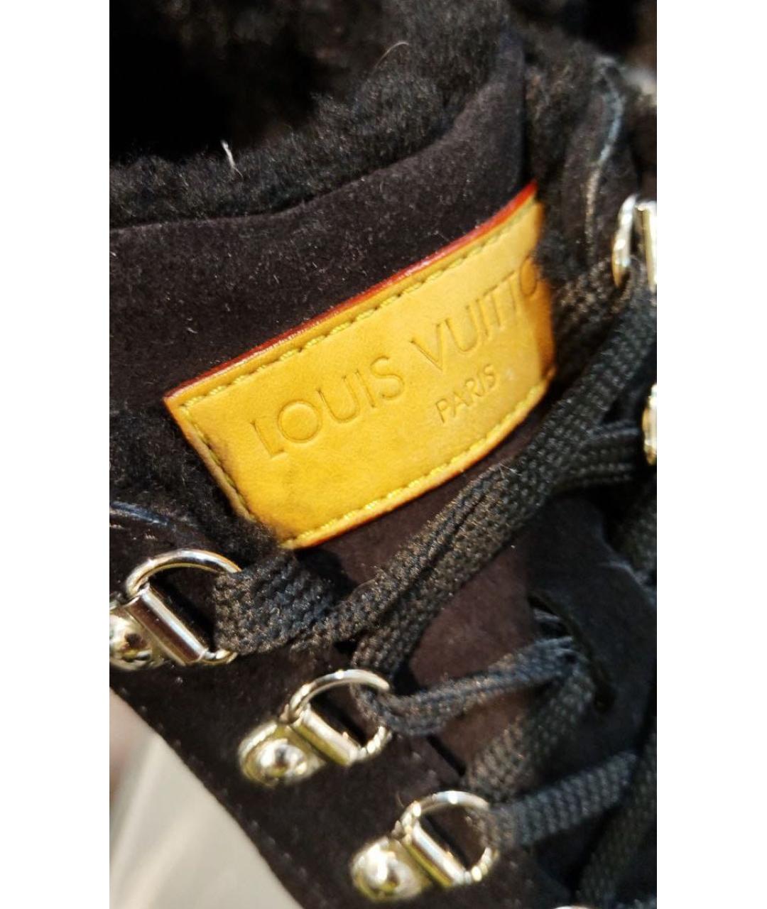 LOUIS VUITTON Черные замшевые кеды, фото 4