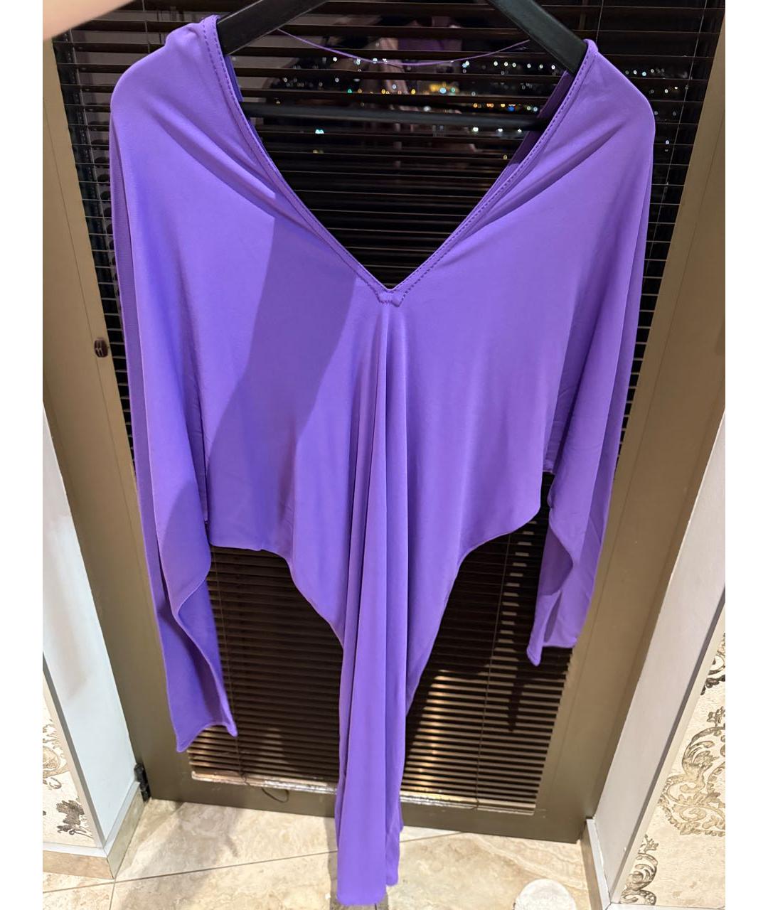 HERMES Фиолетовое шелковое коктейльное платье, фото 2