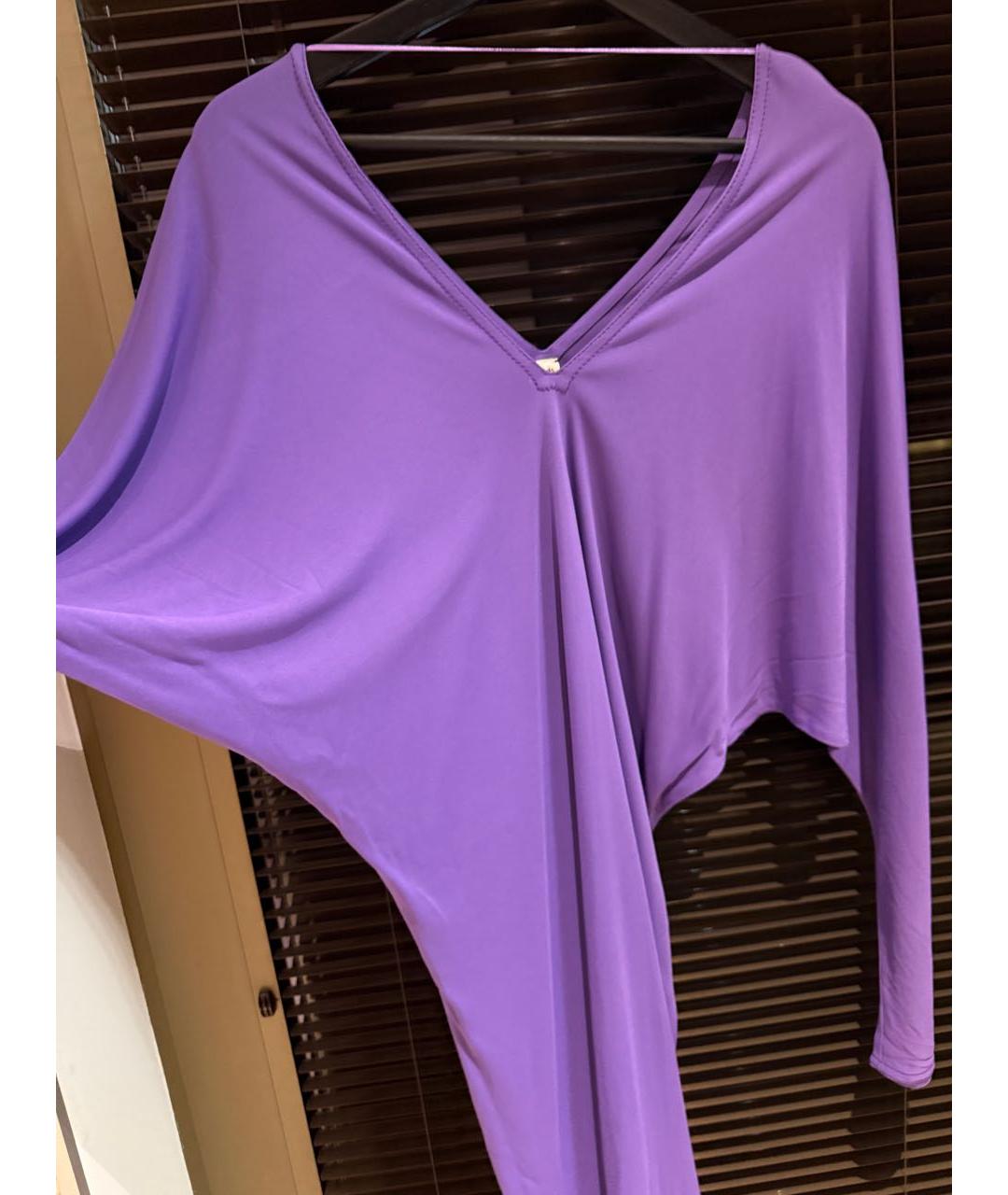 HERMES Фиолетовое шелковое коктейльное платье, фото 4