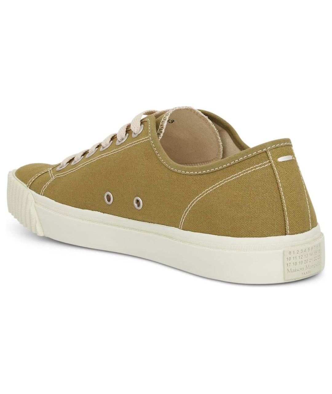 MAISON MARGIELA Желтые текстильные низкие кроссовки / кеды, фото 4