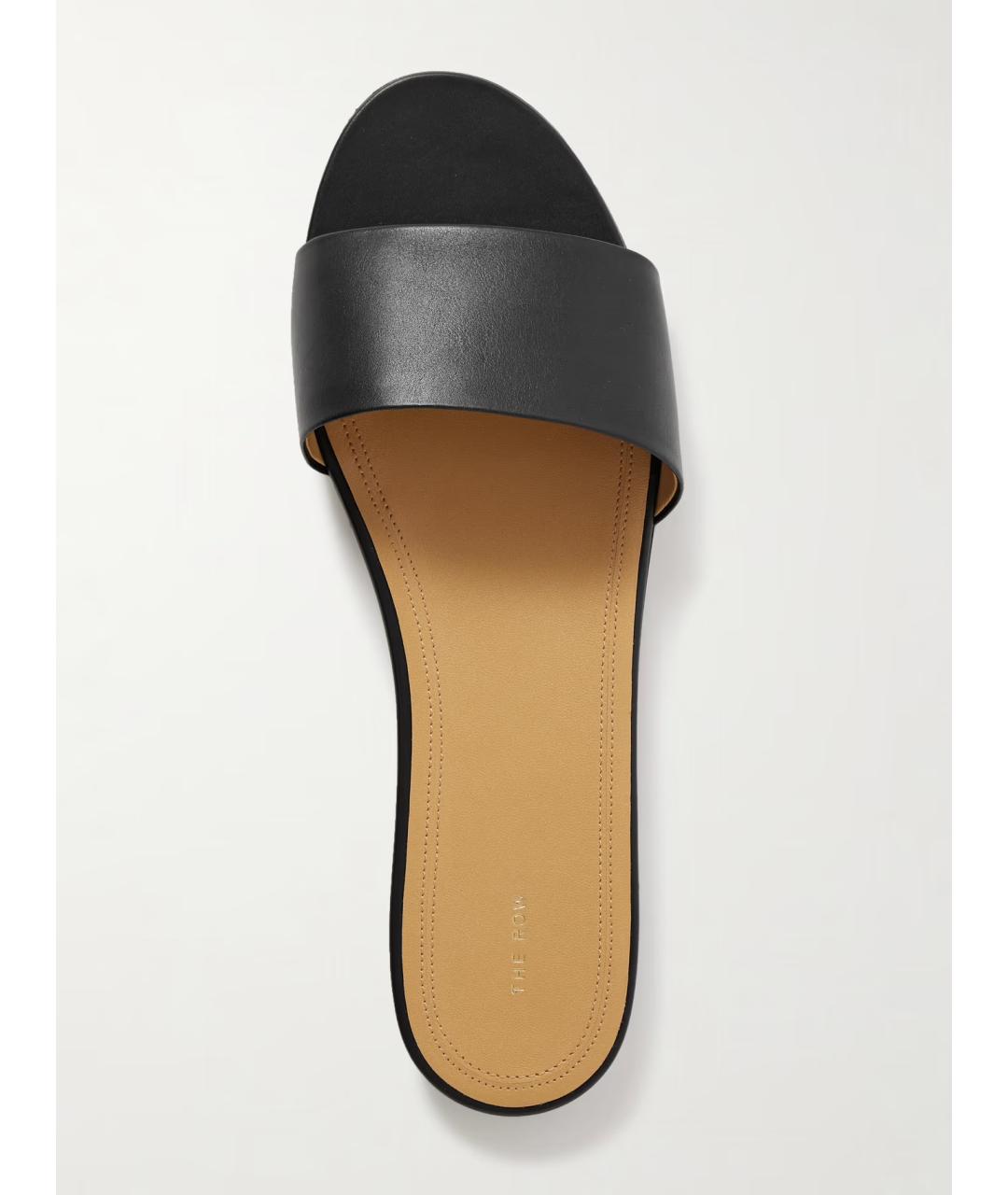 THE ROW Черные кожаные шлепанцы, фото 5