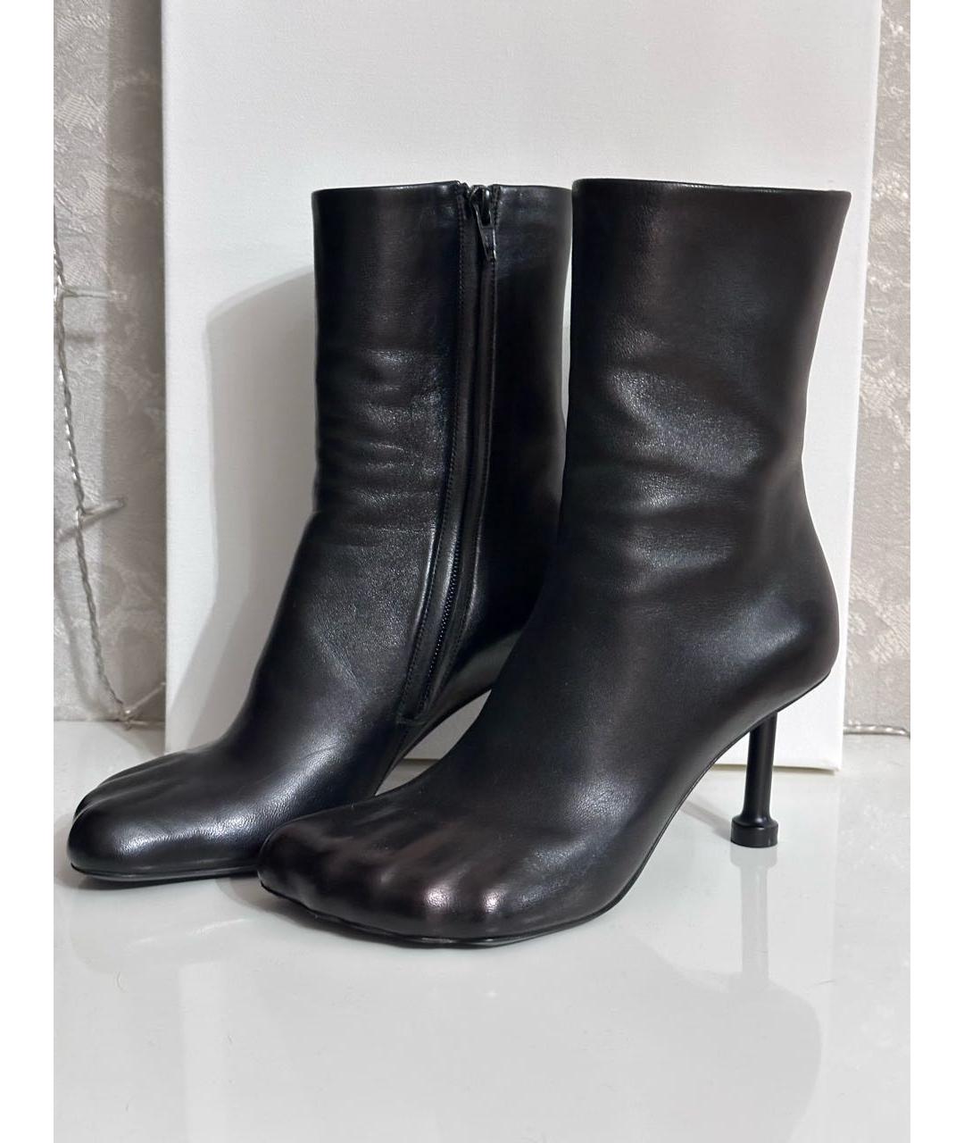 BALENCIAGA Черные кожаные ботильоны, фото 7