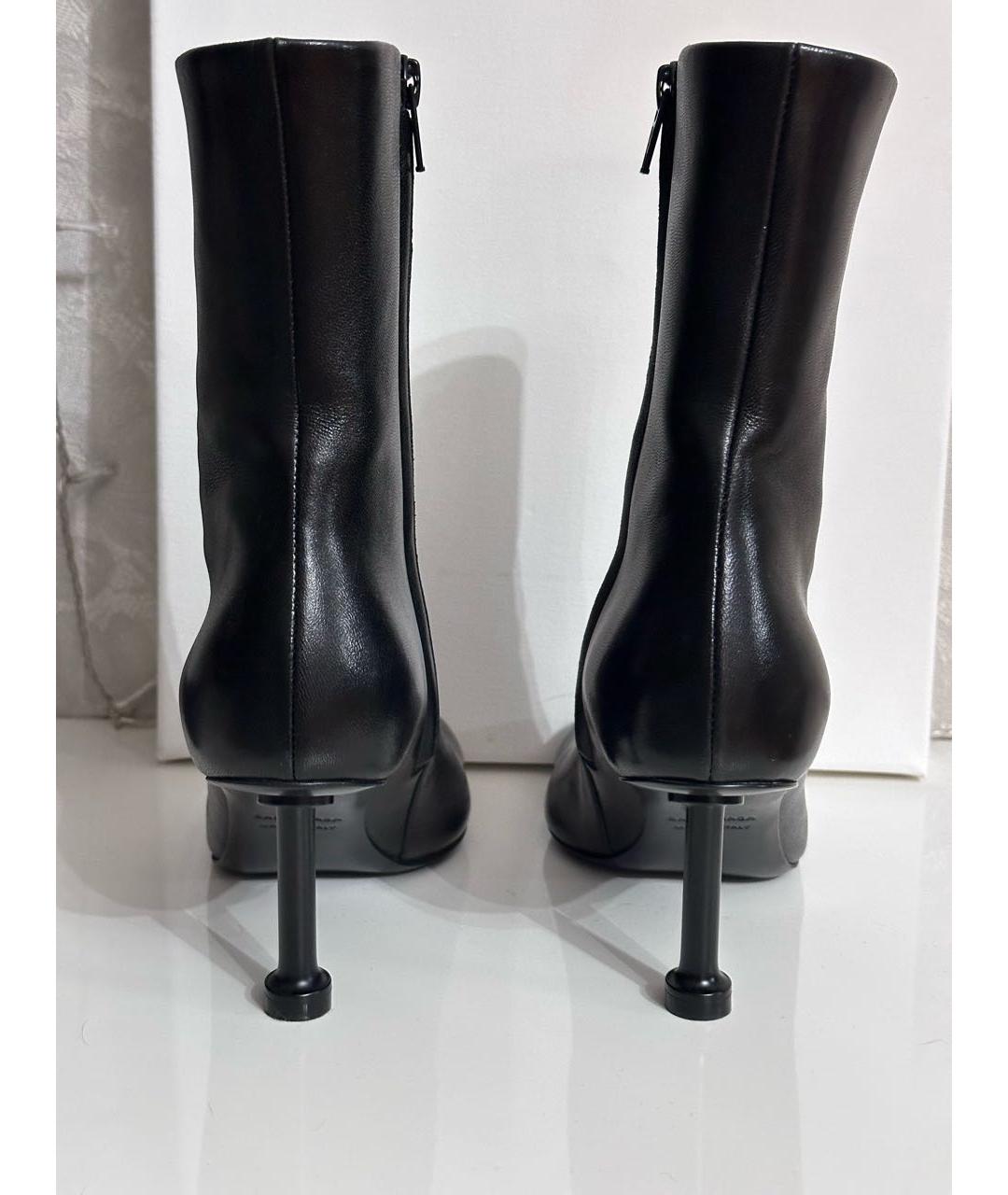 BALENCIAGA Черные кожаные ботильоны, фото 4