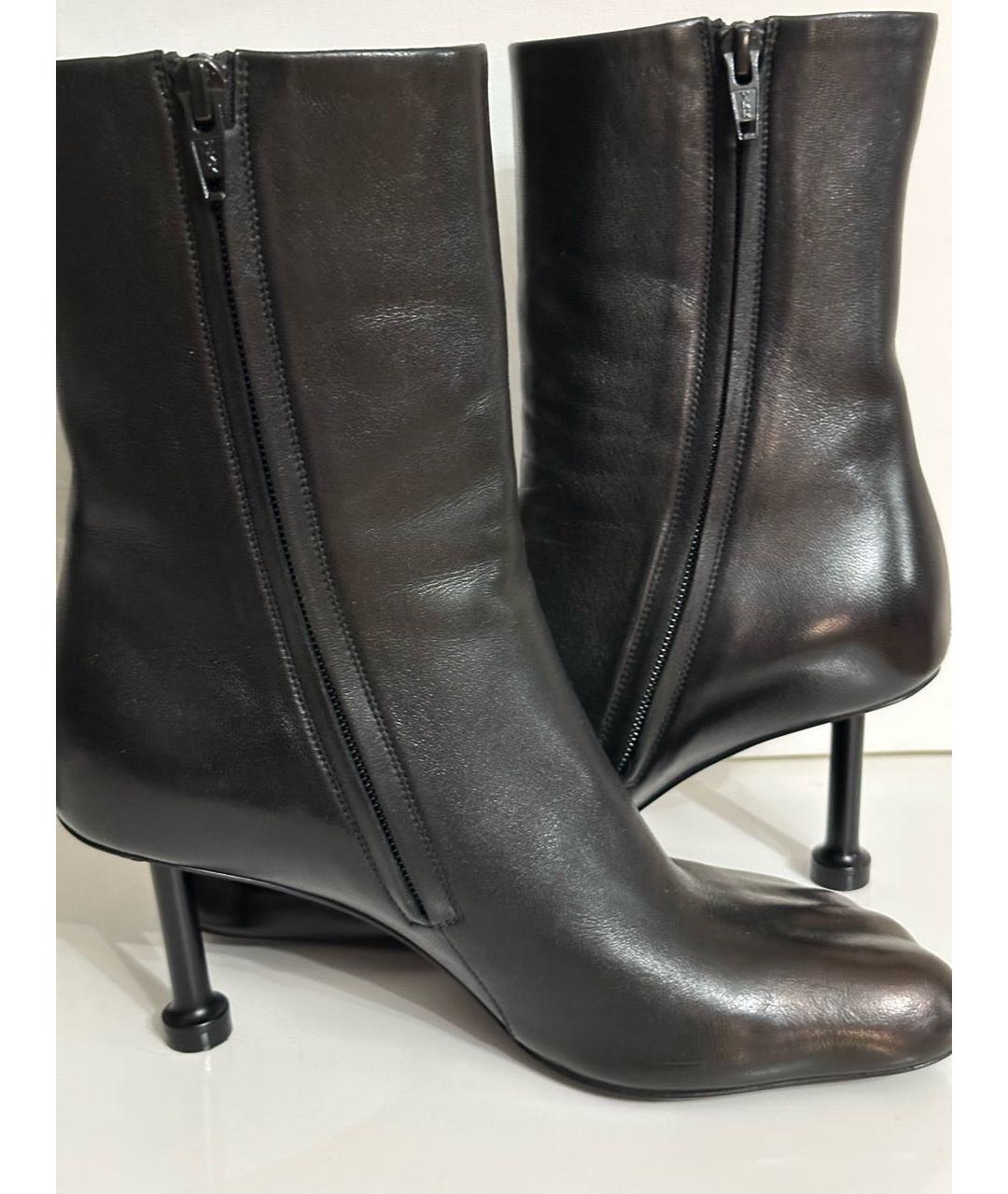 BALENCIAGA Черные кожаные ботильоны, фото 5