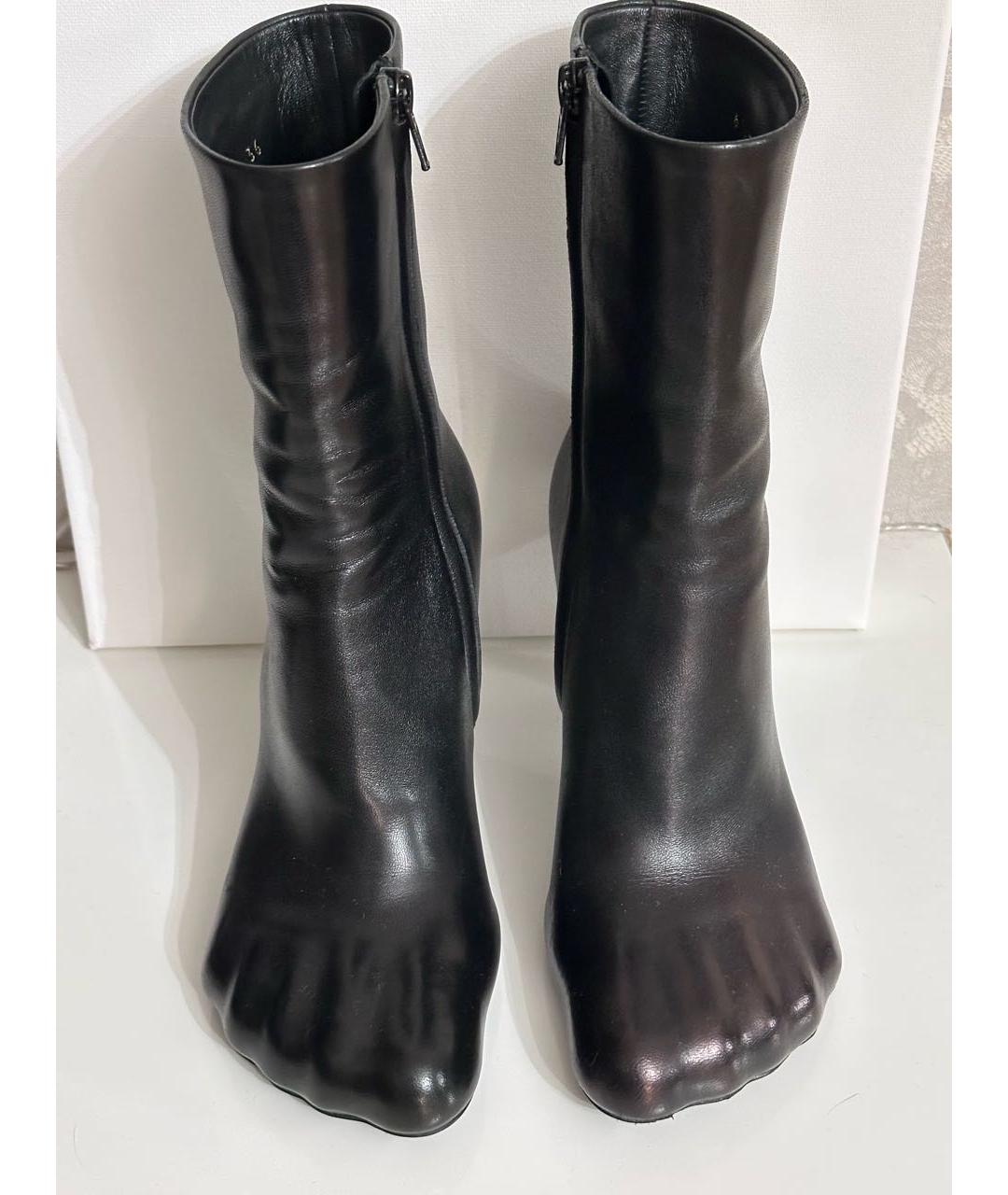 BALENCIAGA Черные кожаные ботильоны, фото 2