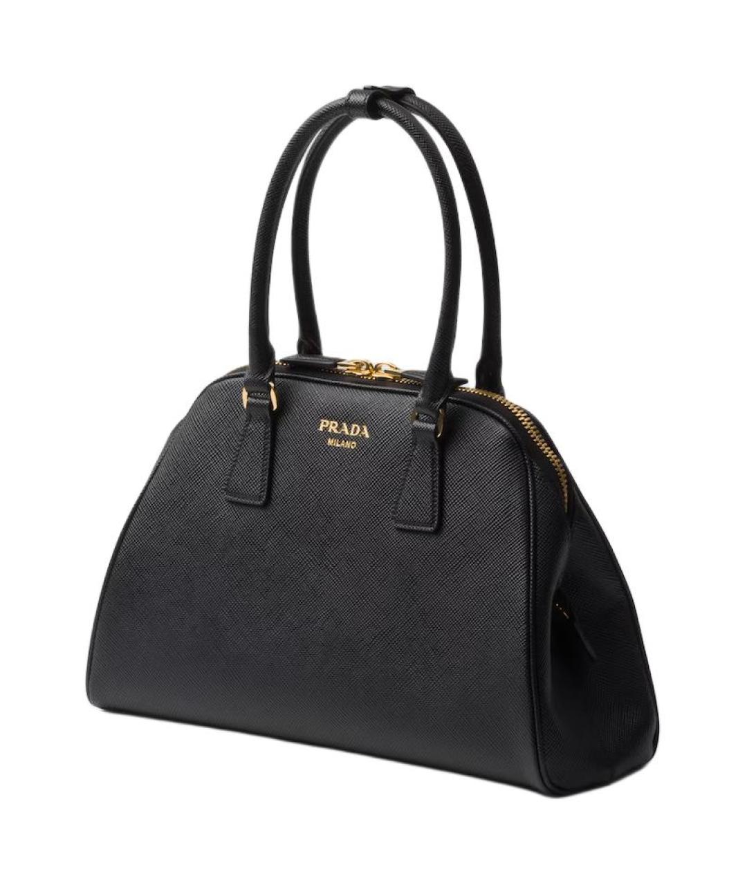 PRADA Черная кожаная сумка с короткими ручками, фото 2