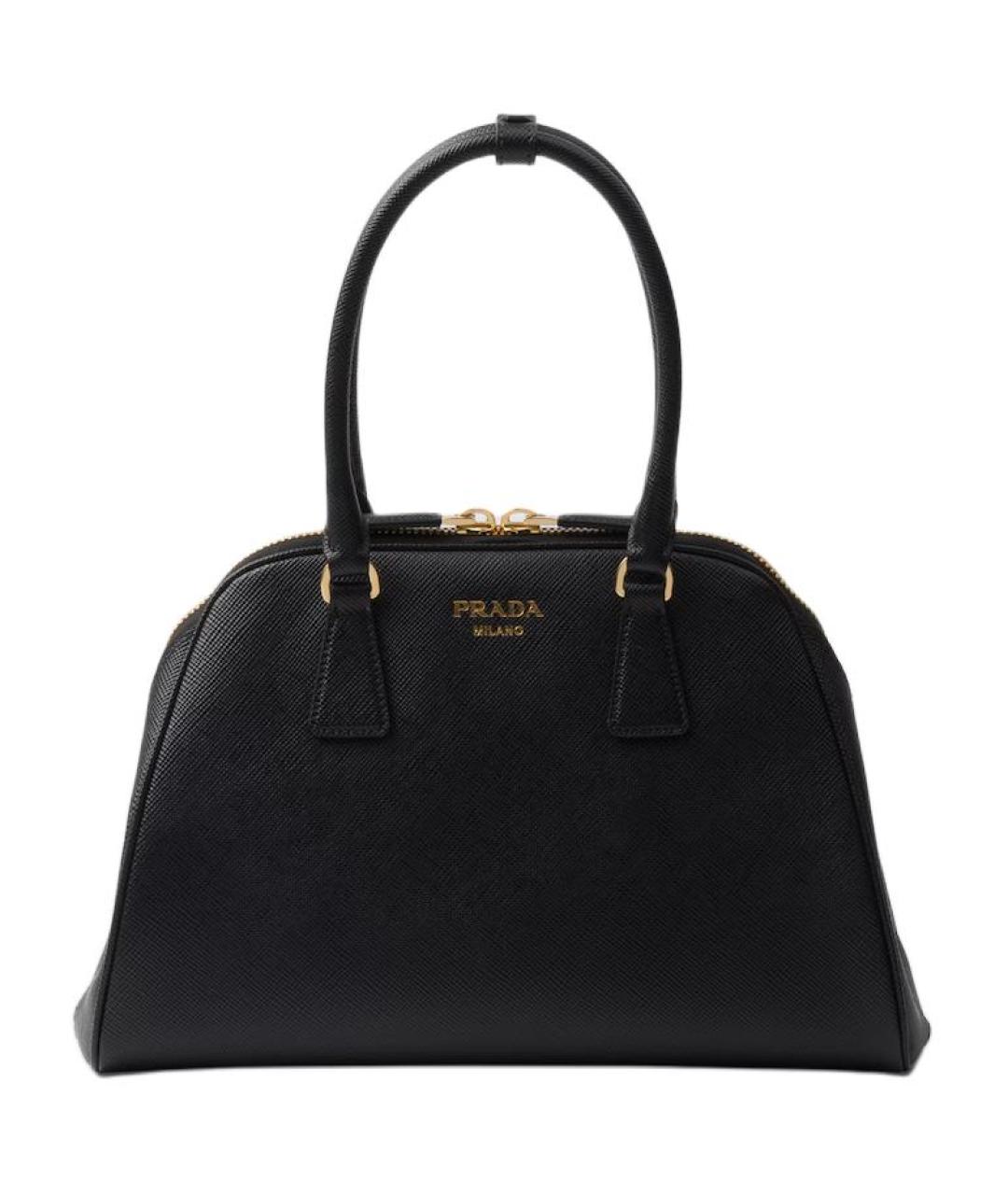 PRADA Черная кожаная сумка с короткими ручками, фото 1
