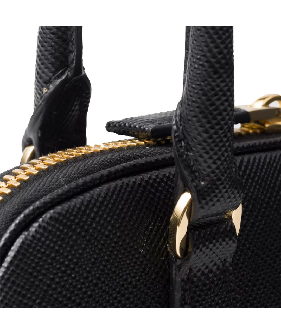 PRADA Черная кожаная сумка с короткими ручками, фото 4