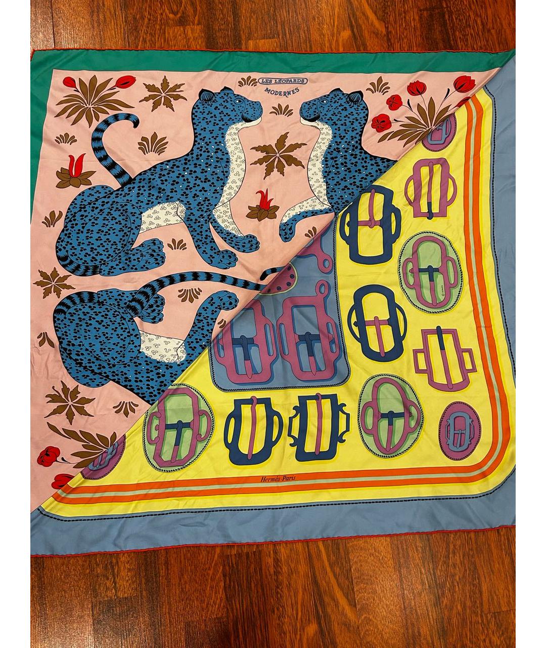 HERMES Мульти шелковый платок, фото 3