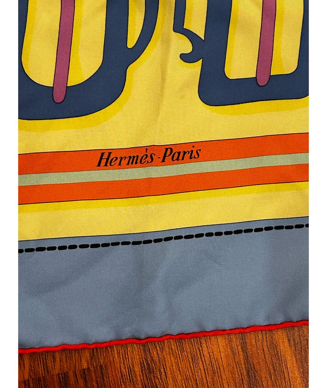 HERMES Мульти шелковый платок, фото 2