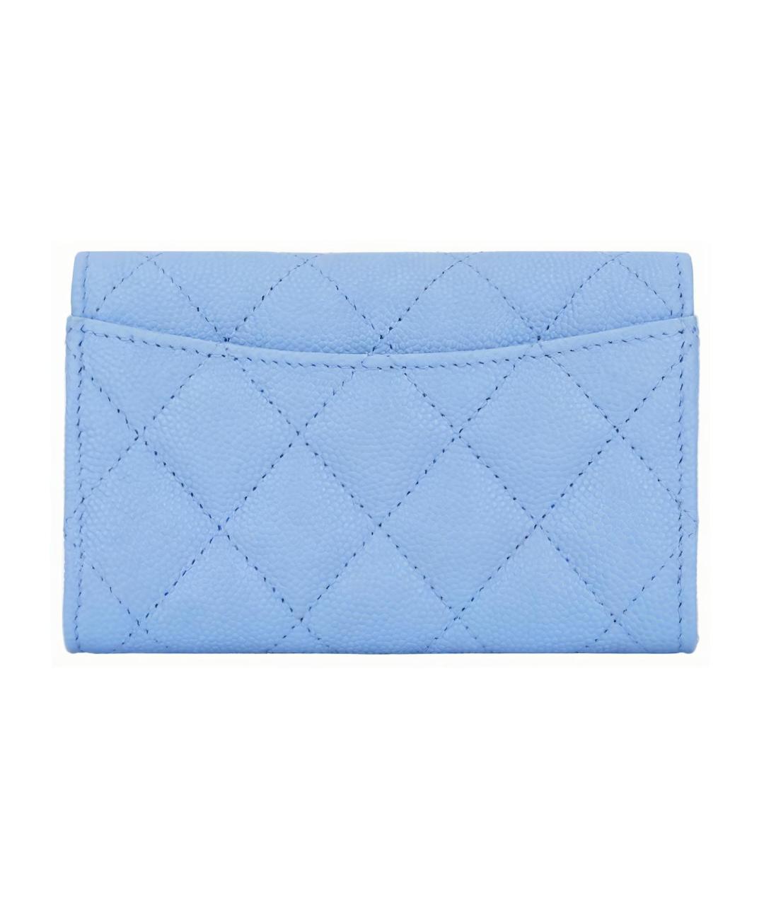CHANEL Голубой кожаный кардхолдер, фото 3