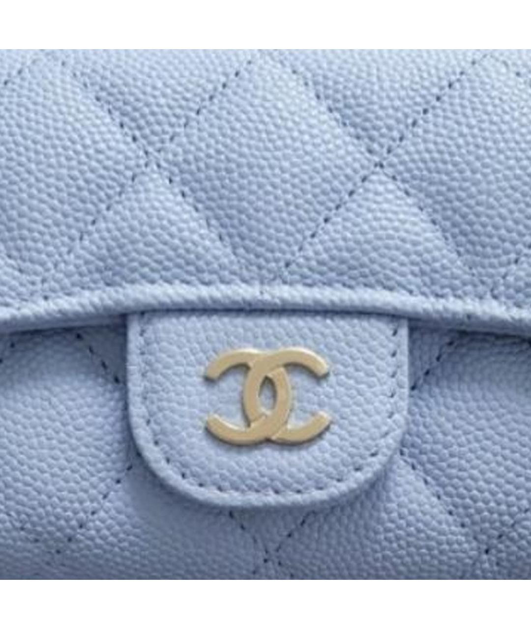 CHANEL Голубой кожаный кардхолдер, фото 4