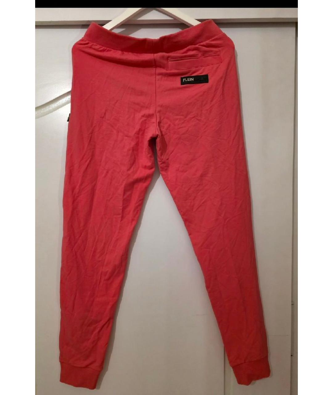 PHILIPP PLEIN Розовые хлопко-эластановые спортивные брюки и шорты, фото 2