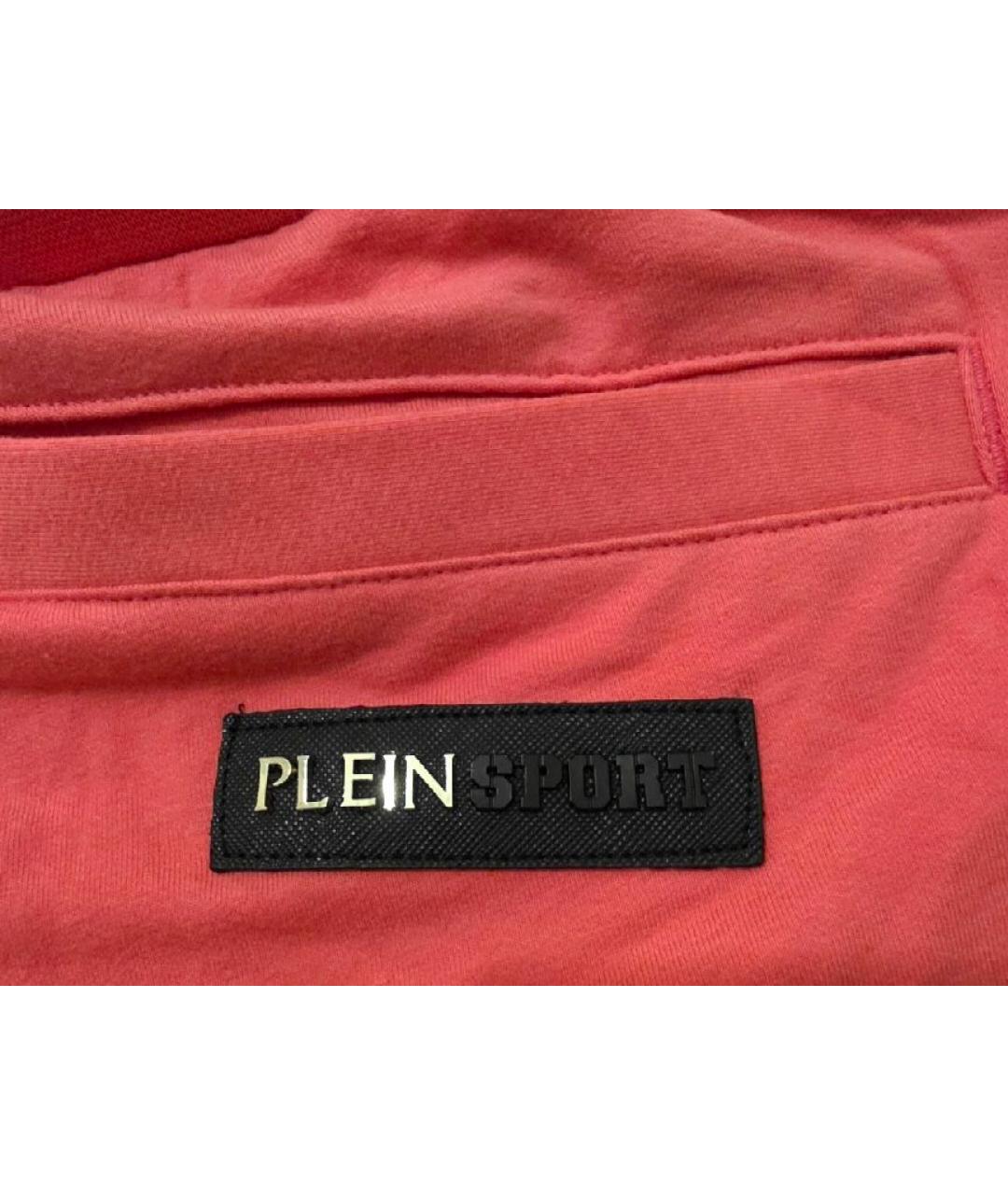 PHILIPP PLEIN Розовые хлопко-эластановые спортивные брюки и шорты, фото 5