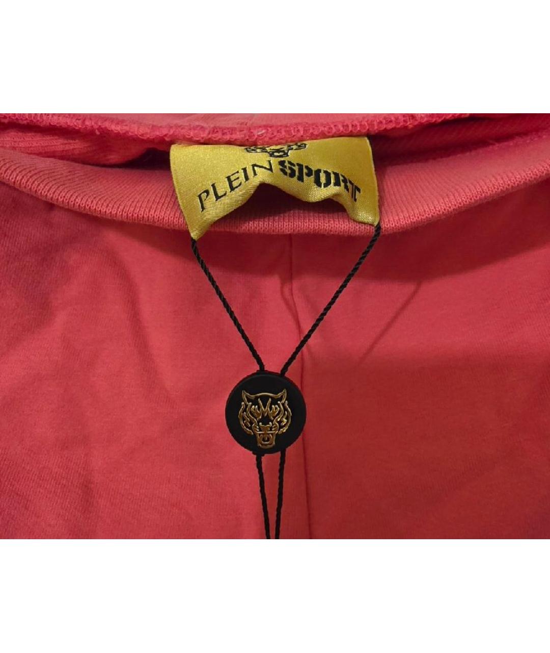 PHILIPP PLEIN Розовые хлопко-эластановые спортивные брюки и шорты, фото 3