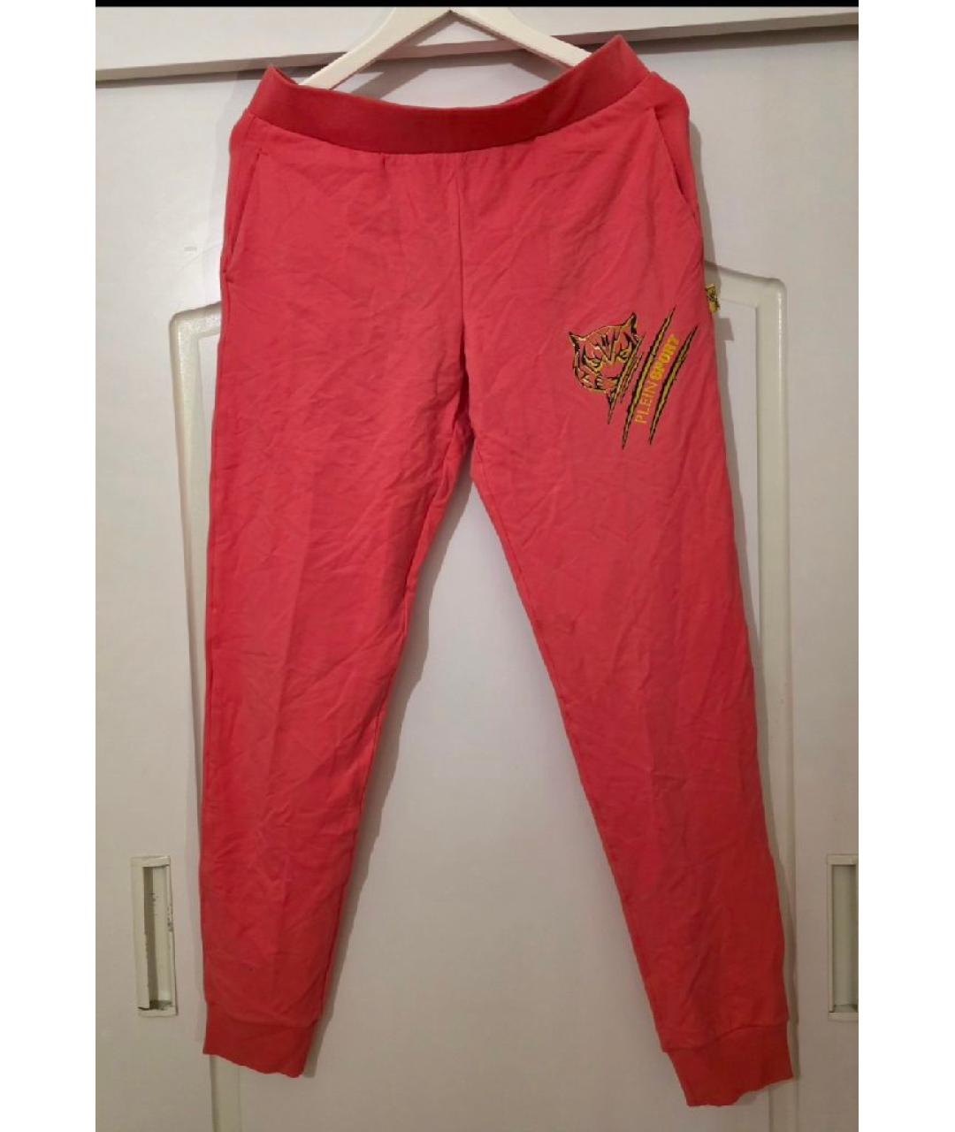 PHILIPP PLEIN Розовые хлопко-эластановые спортивные брюки и шорты, фото 10