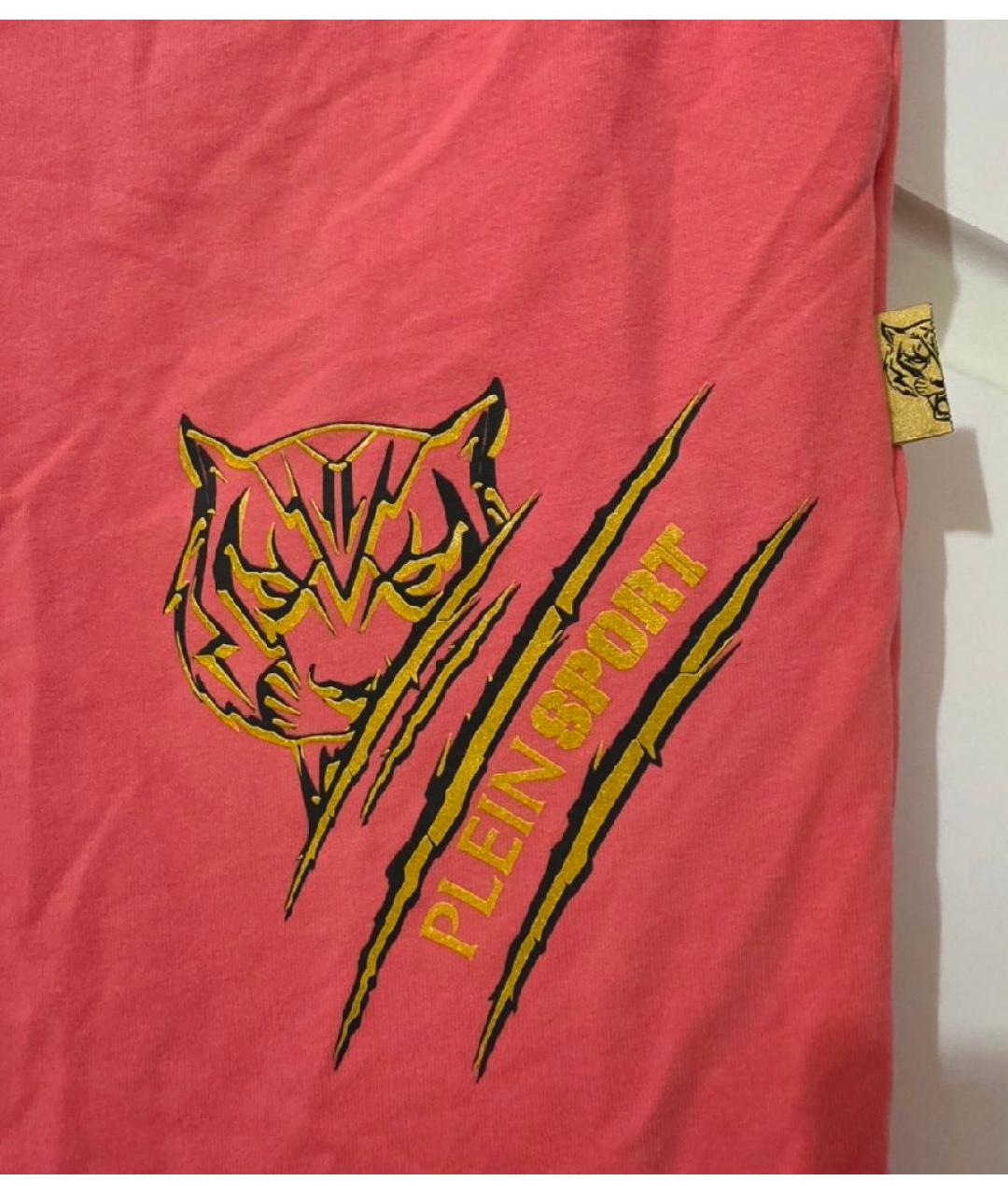 PHILIPP PLEIN Розовые хлопко-эластановые спортивные брюки и шорты, фото 4