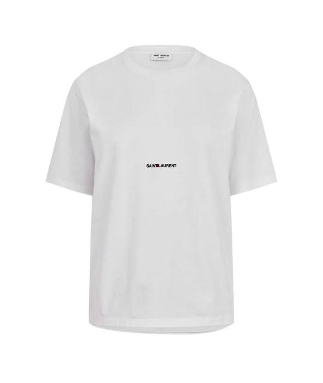SAINT LAURENT Белая хлопковая футболка, фото 1