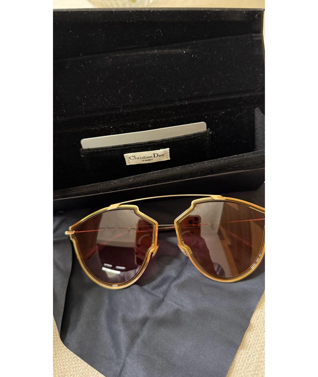 CHRISTIAN DIOR Розовые металлические солнцезащитные очки, фото 2