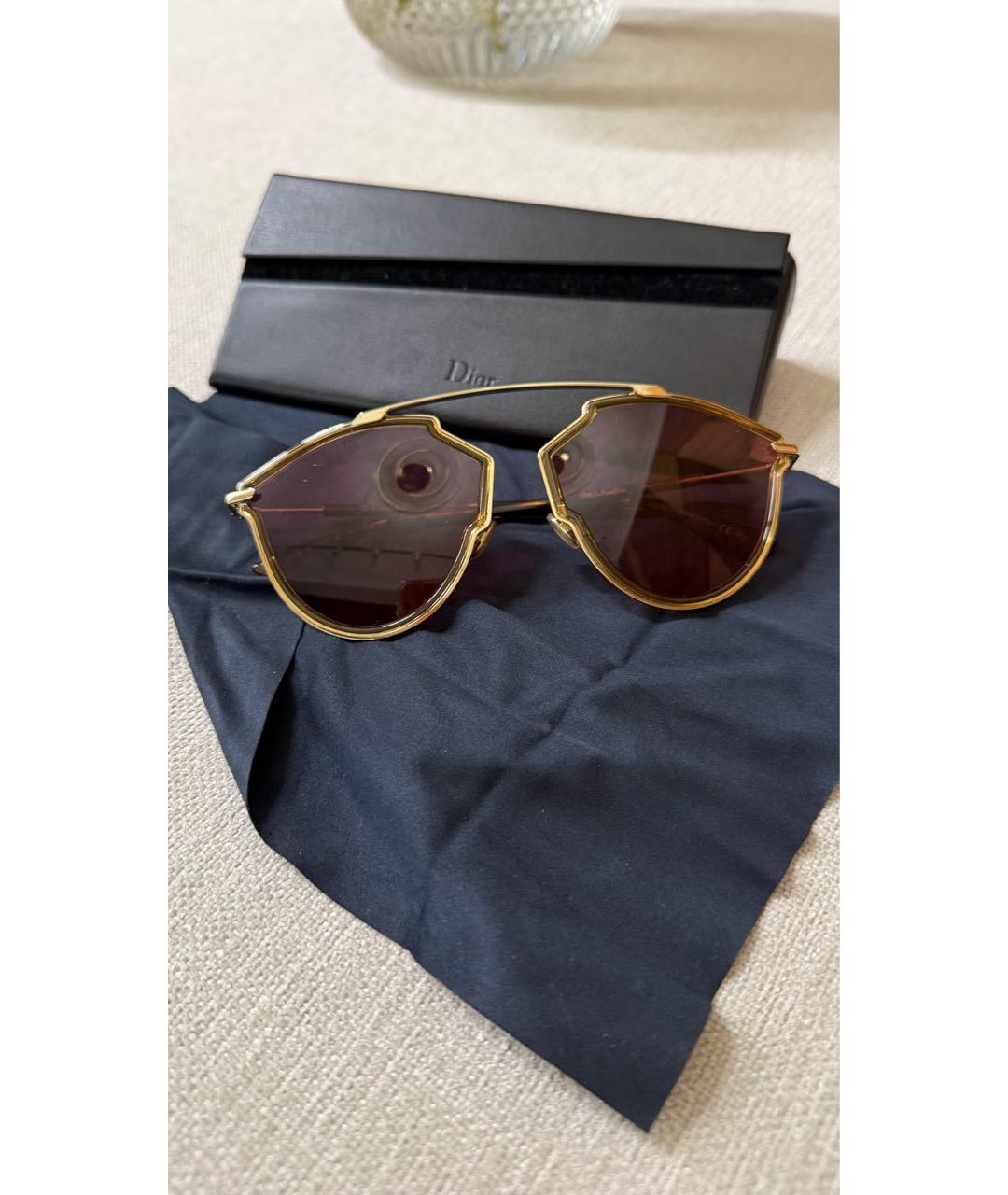 CHRISTIAN DIOR Розовые металлические солнцезащитные очки, фото 4