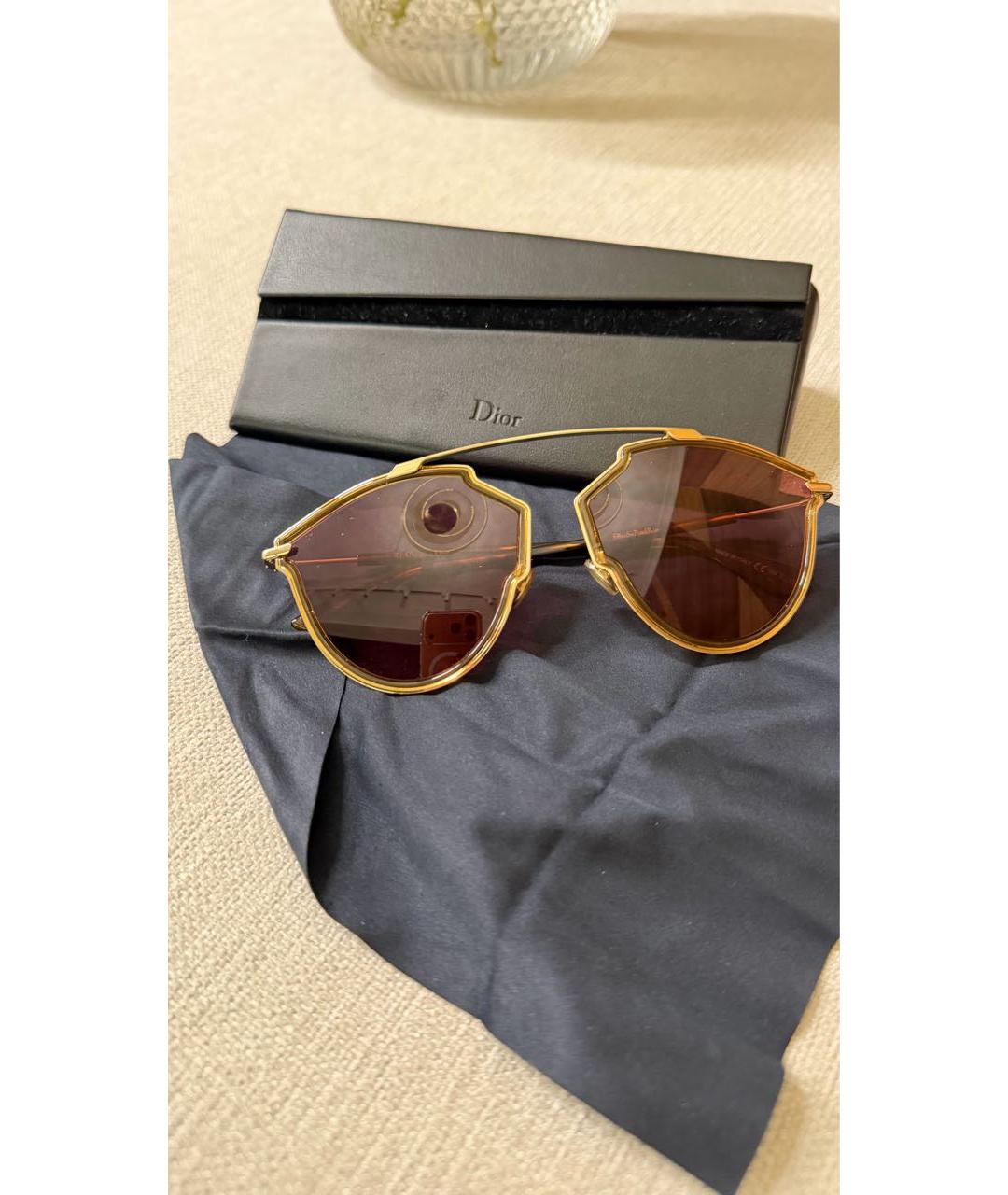 CHRISTIAN DIOR Розовые металлические солнцезащитные очки, фото 5