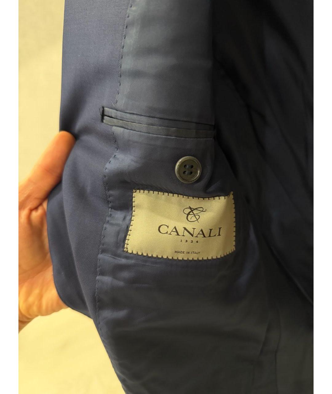 CANALI Синий шерстяной пиджак, фото 4