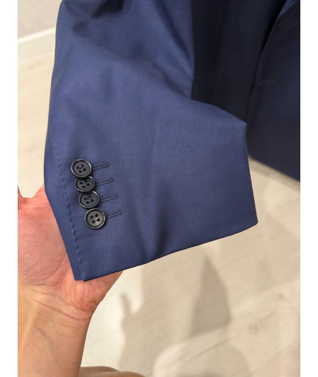 CANALI Синий шерстяной пиджак, фото 5