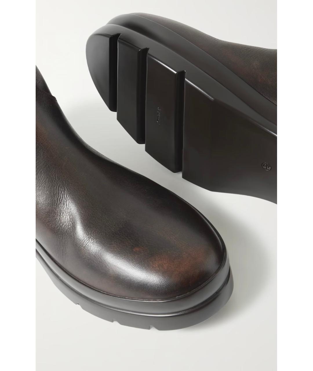 THE ROW Коричневые кожаные ботфорты, фото 5