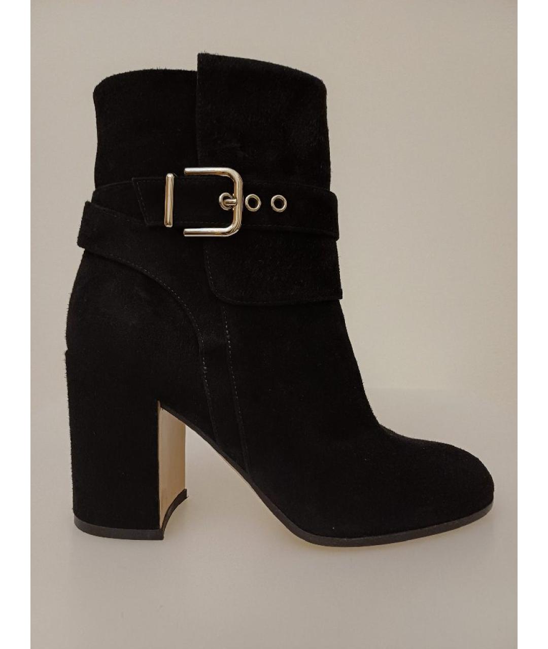 GIANVITO ROSSI Черные замшевые ботильоны, фото 9