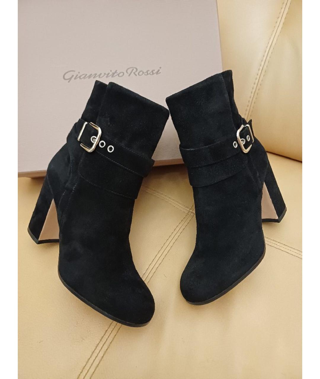 GIANVITO ROSSI Черные замшевые ботильоны, фото 3