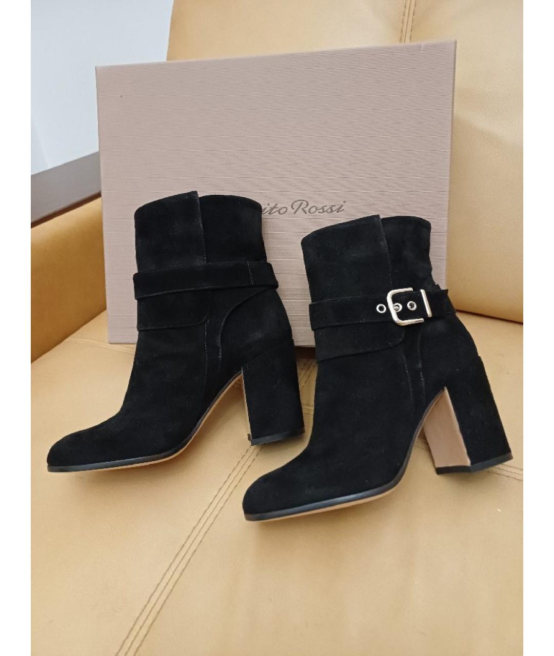 GIANVITO ROSSI Черные замшевые ботильоны, фото 2