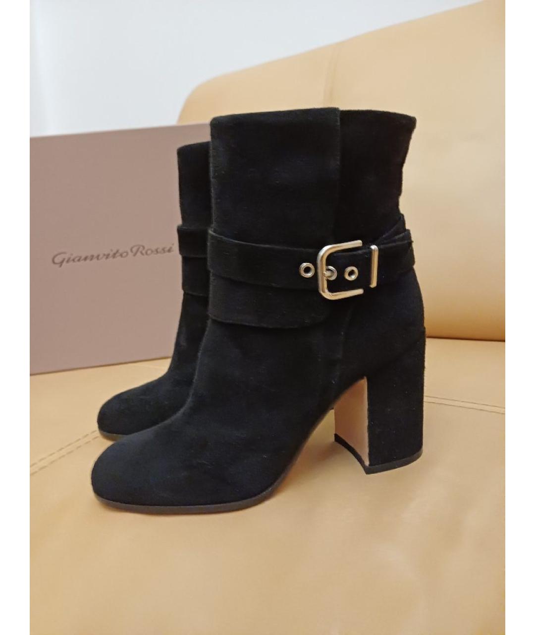 GIANVITO ROSSI Черные замшевые ботильоны, фото 5