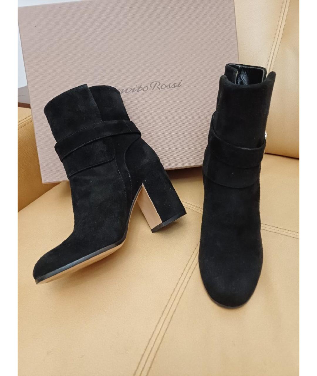 GIANVITO ROSSI Черные замшевые ботильоны, фото 4