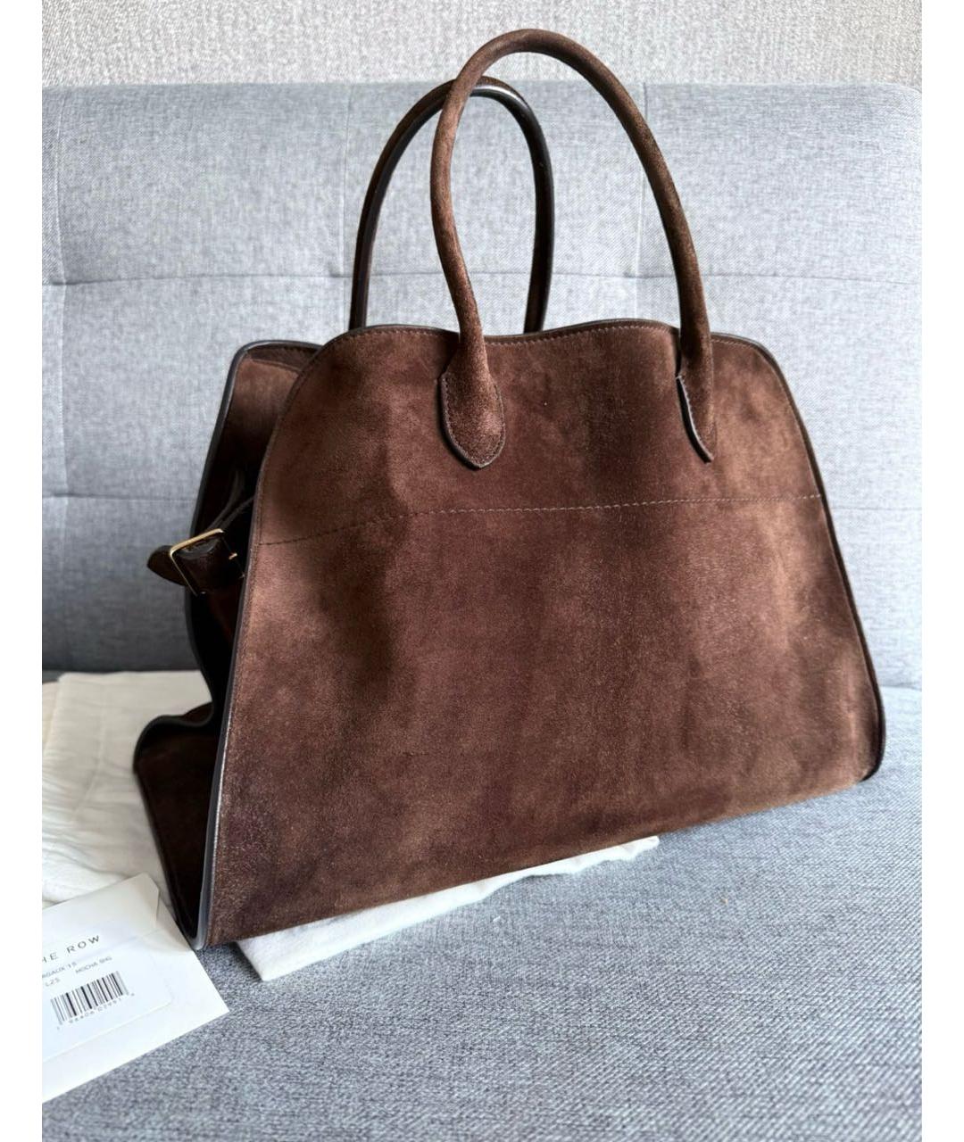 THE ROW Коричневая замшевая сумка тоут, фото 2