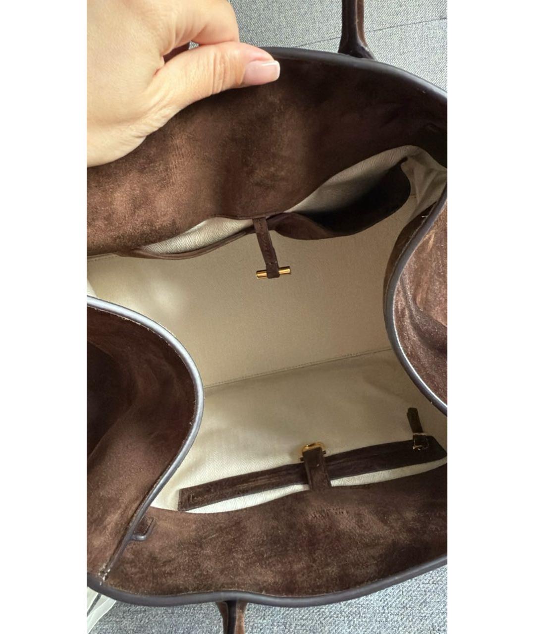 THE ROW Коричневая замшевая сумка тоут, фото 8