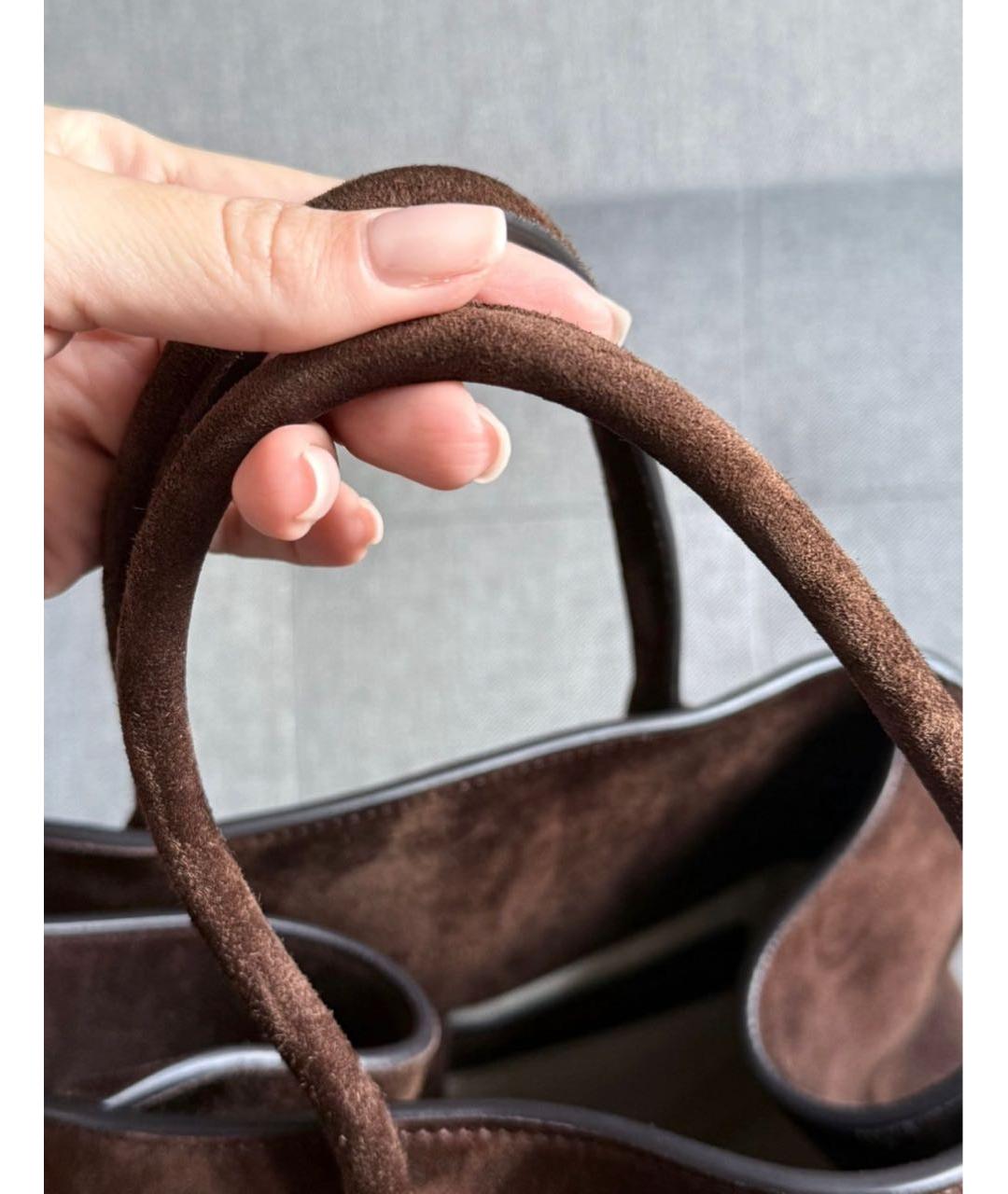 THE ROW Коричневая замшевая сумка тоут, фото 5
