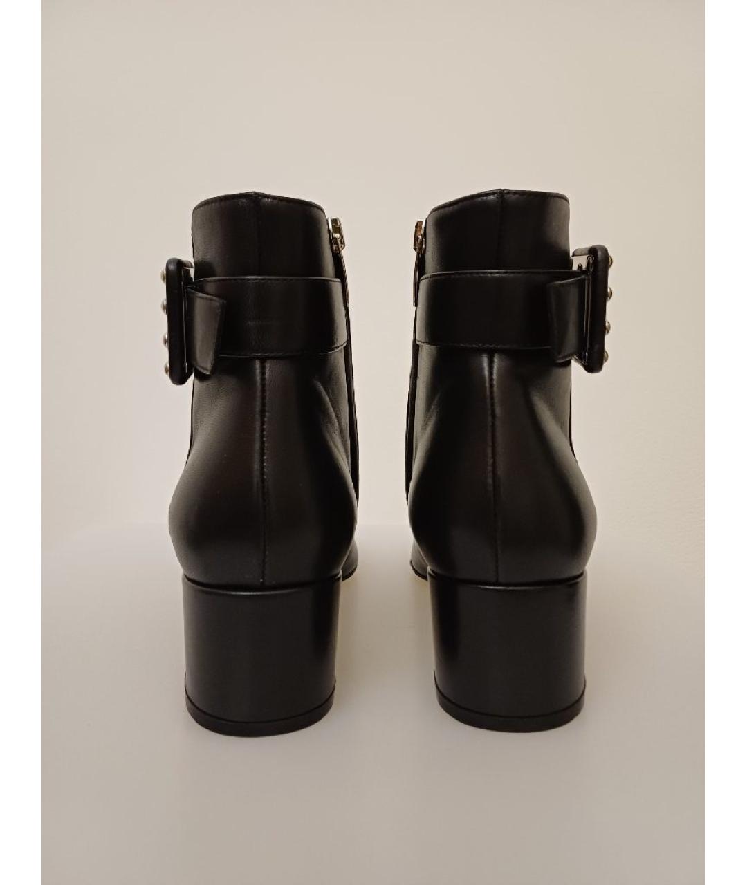 SERGIO ROSSI Черные кожаные ботильоны, фото 7