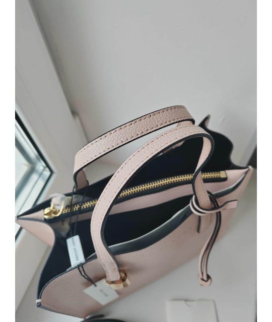 MARC JACOBS Розовая кожаная сумка с короткими ручками, фото 4